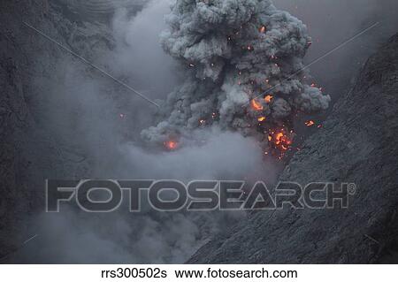 Ash cloud rising during strombolian eruption of Batu Taru volcano. View Large Photo Image Stock Photograph - Ash cloud rising during strombolian eruption of Batu Taru volcano.. Fotosearch