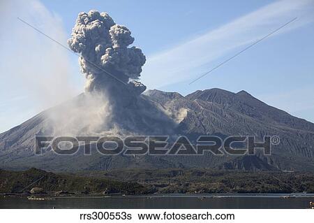 Ash cloud rising from Sakurajima volcano, Japan. View Large Photo Image Stock Photograph - Ash cloud rising from Sakurajima volcano, Japan.. Fotosearch