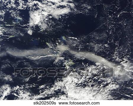 Ash Plume from Soufriere Hills, Montserrat. View Large Photo Image Stock Photograph - Ash Plume from Soufriere Hills, Montserrat.. Fotosearch