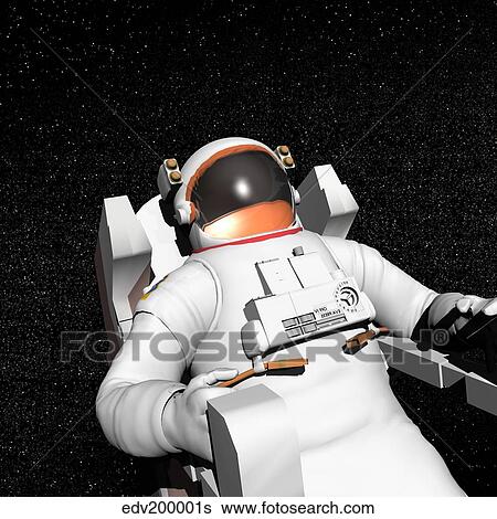 Astronaut floating alone in the dark space surrounded with stars. View Large Illustration Stock Illustration - Astronaut floating alone in the dark space surrounded with stars.. Fotosearch