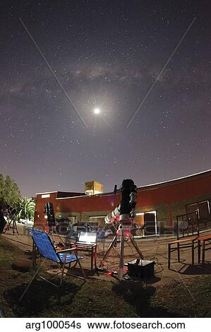 Astrophotography setup with the moon and Milky Way in the background. View Large Photo Image Stock Photograph - Astrophotography setup with the moon and Milky Way in the background.. Fotosearch