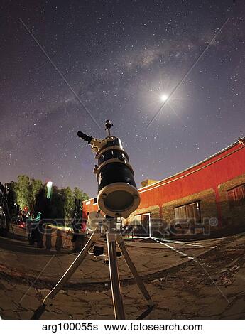 Astrophotography setup with the moon and Milky Way in the background. View Large Photo Image Stock Photograph - Astrophotography setup with the moon and Milky Way in the background.. Fotosearch