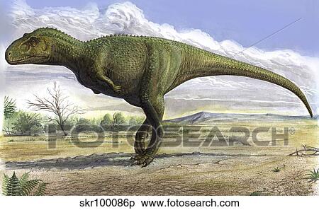 Stock Illustration - Aucasaurus garridoi, a prehistoric era dinosaur.. Fotosearch