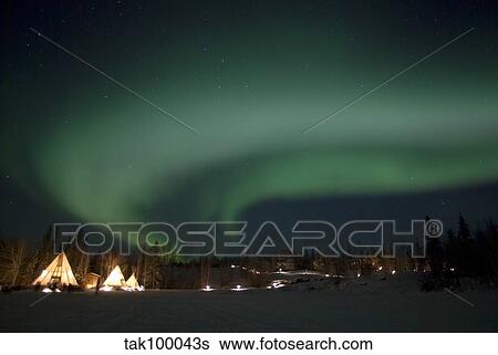 Aurora above Aurora Village, Aurora Lake, Yellowknife, Northwest Territories, Canada. View Large Photo Image Stock Photograph - Aurora above Aurora Village, Aurora Lake, Yellowknife, Northwest Territories, Canada.. Fotosearch