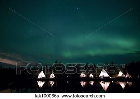 Aurora above Aurora Village, Aurora Lake, Yellowknife, Northwest Territories, Canada. View Large Photo Image Stock Photograph - Aurora above Aurora Village, Aurora Lake, Yellowknife, Northwest Territories, Canada.. Fotosearch