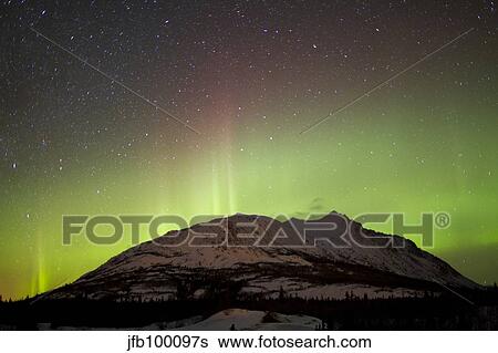 Aurora borealis and Milky Way over Carcross Desert, Canada. View Large Photo Image Stock Photograph - Aurora borealis and Milky Way over Carcross Desert, Canada.. Fotosearch