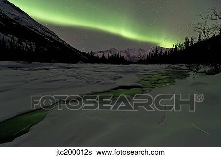 Aurora borealis, Annie Lake, Yukon, Canada. View Large Photo Image Stock Photograph - Aurora borealis, Annie Lake, Yukon, Canada.. Fotosearch