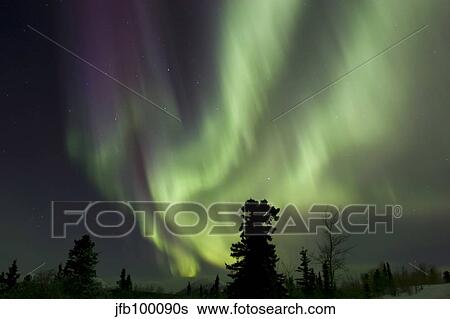 Aurora borealis by Fish lake, Whitehorse, Yukon, Canada. View Large Photo Image Stock Photograph - Aurora borealis by Fish lake, Whitehorse, Yukon, Canada.. Fotosearch