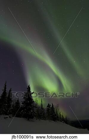 Aurora borealis by Fish lake, Whitehorse, Yukon, Canada. View Large Photo Image Stock Photograph - Aurora borealis by Fish lake, Whitehorse, Yukon, Canada.. Fotosearch