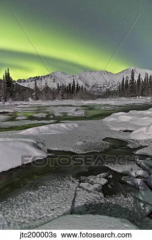 Aurora borealis over Annie Lake, Yukon, Canada. View Large Photo Image Stock Photograph - Aurora borealis over Annie Lake, Yukon, Canada.. Fotosearch