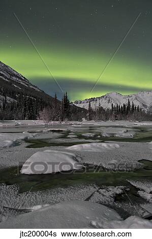 Aurora borealis over Annie Lake, Yukon, Canada. View Large Photo Image Stock Photograph - Aurora borealis over Annie Lake, Yukon, Canada.. Fotosearch