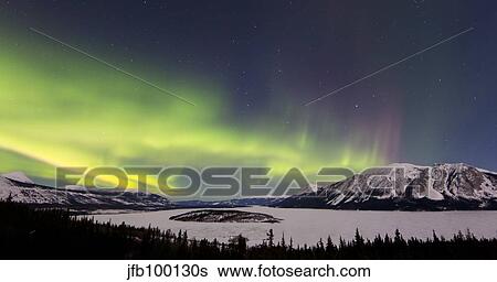 Aurora borealis over Bove Island, Yukon, Canada. View Large Photo Image Stock Photograph - Aurora borealis over Bove Island, Yukon, Canada.. Fotosearch