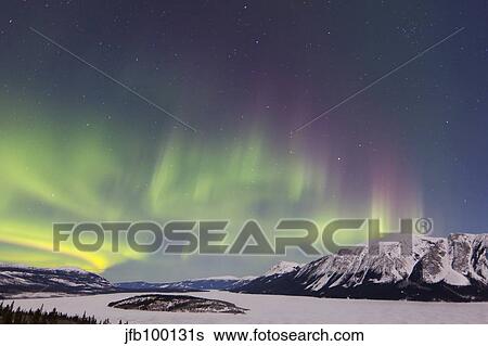 Aurora borealis over Bove Island, Yukon, Canada. View Large Photo Image Stock Photograph - Aurora borealis over Bove Island, Yukon, Canada.. Fotosearch
