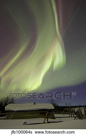 Aurora borealis over Fish lake with Orion's Belt, Yukon, Canada. View Large Photo Image Stock Photograph - Aurora borealis over Fish lake with Orion's Belt, Yukon, Canada.. Fotosearch