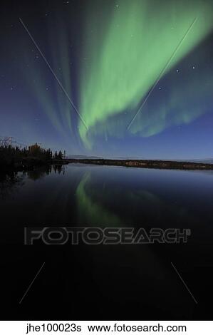 Aurora borealis over Long Lake, Northwest Territories, Canada. View Large Photo Image Stock Photograph - Aurora borealis over Long Lake, Northwest Territories, Canada.. Fotosearch