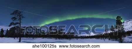 Aurora Borealis over Nova Mountain Wilderness, Norway. View Large Photo Image Stock Photograph - Aurora Borealis over Nova Mountain Wilderness, Norway.. Fotosearch