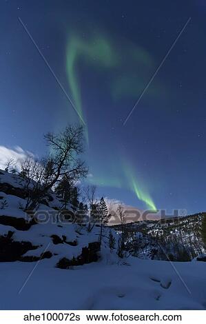 Aurora Borealis over Troms, Norway. View Large Photo Image Stock Photograph - Aurora Borealis over Troms, Norway.. Fotosearch
