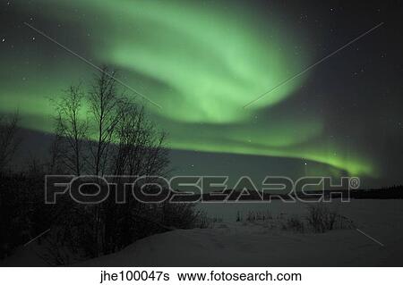 Aurora Borealis over Vee Lake, Northwest Territories, Canada. View Large Photo Image Stock Photograph - Aurora Borealis over Vee Lake, Northwest Territories, Canada.. Fotosearch