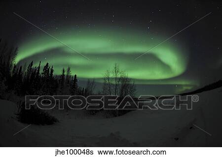 Aurora Borealis over Vee Lake, Northwest Territories, Canada. View Large Photo Image Stock Photograph - Aurora Borealis over Vee Lake, Northwest Territories, Canada.. Fotosearch
