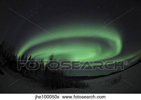 Aurora Borealis over Vee Lake, Northwest Territories, Canada. View Large Photo Image Stock Photograph - Aurora Borealis over Vee Lake, Northwest Territories, Canada.. Fotosearch