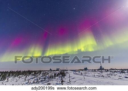 Aurora borealis seen from Churchill, Manitoba, Canada. View Large Photo Image Stock Photograph - Aurora borealis seen from Churchill, Manitoba, Canada.. Fotosearch