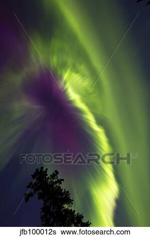 Stock Photograph - Aurora borealis, Whitehorse, Yukon, Canada.. Fotosearch