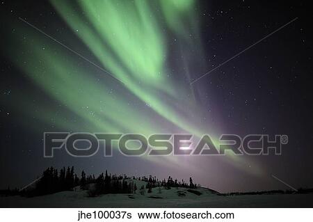 Aurora Borealis, Yellowknife, Northwest Territories, Canada. View Large Photo Image Stock Photograph - Aurora Borealis, Yellowknife, Northwest Territories, Canada.. Fotosearch