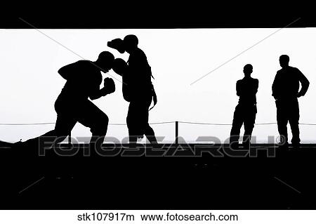 Aviation Boatswain's Mates practice boxing in the hangar bay. View Large Photo Image Picture - Aviation Boatswain's Mates practice boxing in the hangar bay.. Fotosearch