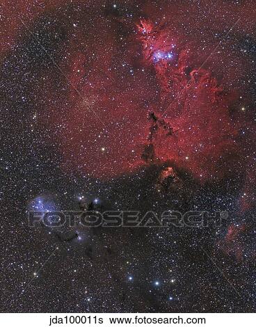 Beautiful Nebula in Monoceros. View Large Photo Image Stock Photograph - Beautiful Nebula in Monoceros.. Fotosearch