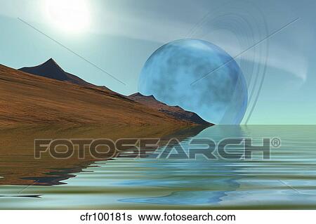 Stock Illustration - Beautiful ripple reflections grace this water world.. Fotosearch