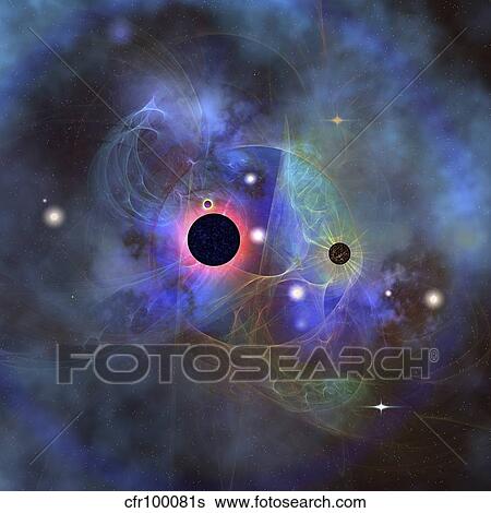 Stock Illustration - Beautiful stars, black holes and nebulae.. Fotosearch