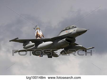 Belgian F-16B taking off. View Large Photo Image Picture - Belgian F-16B taking off.. Fotosearch