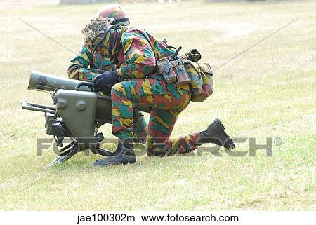 Belgian soldiers setting up the Milan guided anti-tank missile system. View Large Photo Image Picture - Belgian soldiers setting up the Milan guided anti-tank missile system.. Fotosearch