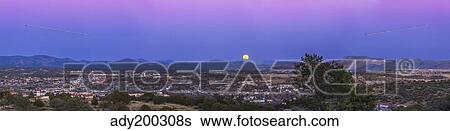 Belt of Venus and full moon rising over Silver City, New Mexico. View Large Photo Image Stock Photograph - Belt of Venus and full moon rising over Silver City, New Mexico.. Fotosearch