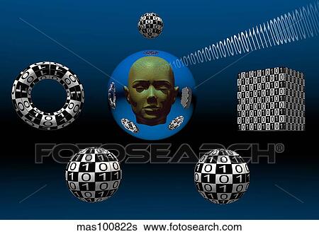 Stock Illustration - Binary language, a universal means of communication.. Fotosearch