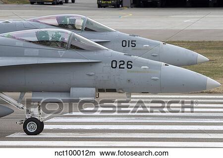 Boeing F/A-18 Hornets of the Swiss Air Force. View Large Photo Image Picture - Boeing F/A-18 Hornets of the Swiss Air Force.. Fotosearch