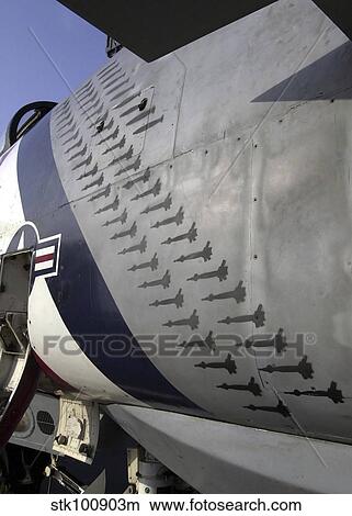 Bomb stencils on an F-14D Tomcat. View Large Photo Image Picture - Bomb stencils on an F-14D Tomcat.. Fotosearch