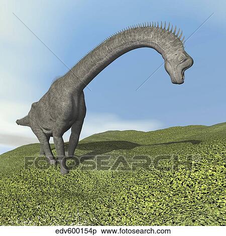 Brachiosaurus dinosaur. View Large Illustration Stock Illustration - Brachiosaurus dinosaur.. Fotosearch