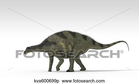 Stock Illustration - Brachytrachelopan dinosaur, white background.. Fotosearch