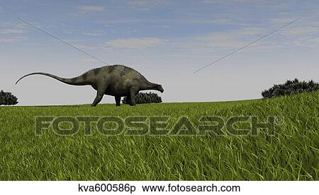 Brachytrachelopan walking across prehistoric grasslands. View Large Illustration Stock Illustration - Brachytrachelopan walking across prehistoric grasslands.. Fotosearch