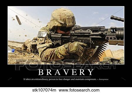 Bravery: Inspirational Quote and Motivational Poster View Large Photo Image Picture - Bravery: Inspirational Quote and Motivational Poster. Fotosearch