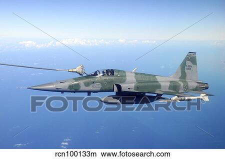 Brazilian Air Force F-5EM fighter during in-flight refuelling. View Large Photo Image Picture - Brazilian Air Force F-5EM fighter during in-flight refuelling.. Fotosearch