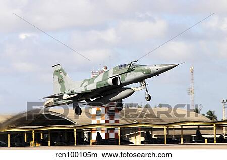 Brazilian Air Force F-5EM taking off from Natal Air Force Base. View Large Photo Image Picture - Brazilian Air Force F-5EM taking off from Natal Air Force Base.. Fotosearch