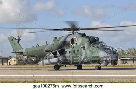 Brazilian Air Force Mi-35 at Natal Air Force Base, Brazil. View Large Photo Image Picture - Brazilian Air Force Mi-35 at Natal Air Force Base, Brazil.. Fotosearch