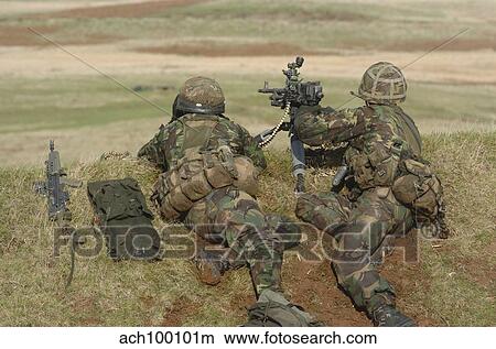 British Army soldiers participate in sustained fire training. View Large Photo Image Picture - British Army soldiers participate in sustained fire training.. Fotosearch