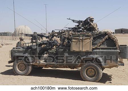 British paratroopers on patrol in their Land Rover. View Large Photo Image Picture - British paratroopers on patrol in their Land Rover.. Fotosearch