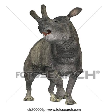 Brontotherium is a rhinocerous-like mammal. View Large Illustration Stock Illustration - Brontotherium is a rhinocerous-like mammal.. Fotosearch