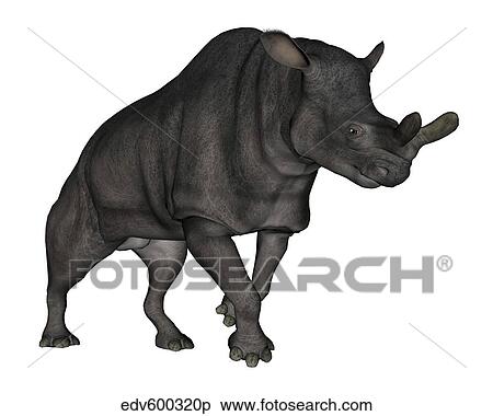 Brontotherium isolated on white background. View Large Illustration Stock Illustration - Brontotherium isolated on white background.. Fotosearch