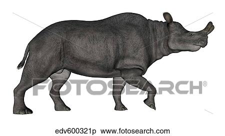 Stock Illustration - Brontotherium isolated on white background.. Fotosearch
