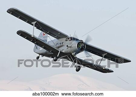 Bulgarian Air Force Antonov An-2 in flight over Bulgaria. View Large Photo Image Picture - Bulgarian Air Force Antonov An-2 in flight over Bulgaria.. Fotosearch